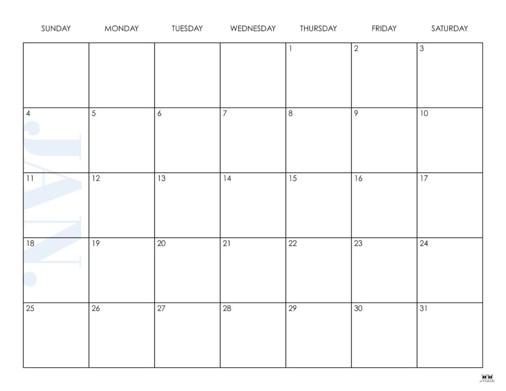 January 2026 Calendars - 123 FREE Printables 218 Printable-January-2026-Calendar-Style-38