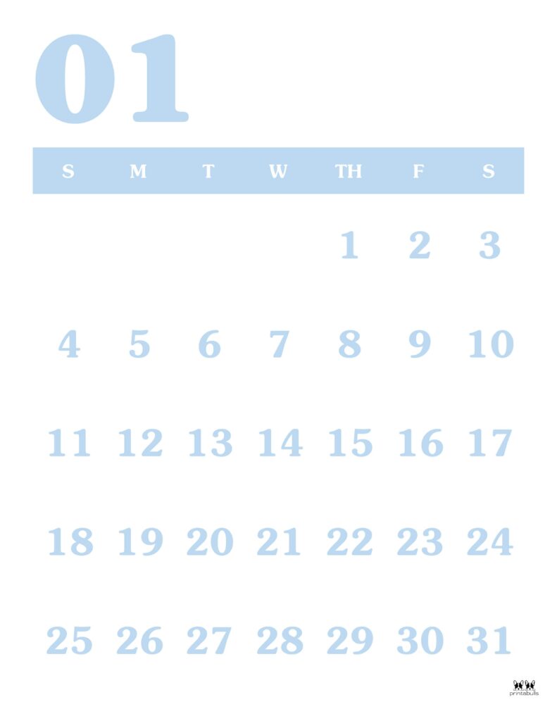 January 2026 Calendars - 123 FREE Printables 216 Printable-January-2026-Calendar-Style-40