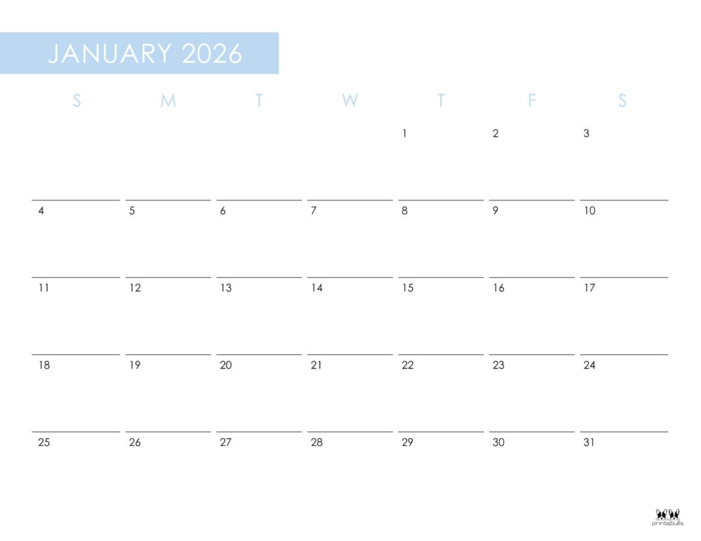 January 2026 Calendars - 123 FREE Printables 217 Printable-January-2026-Calendar-Style-41