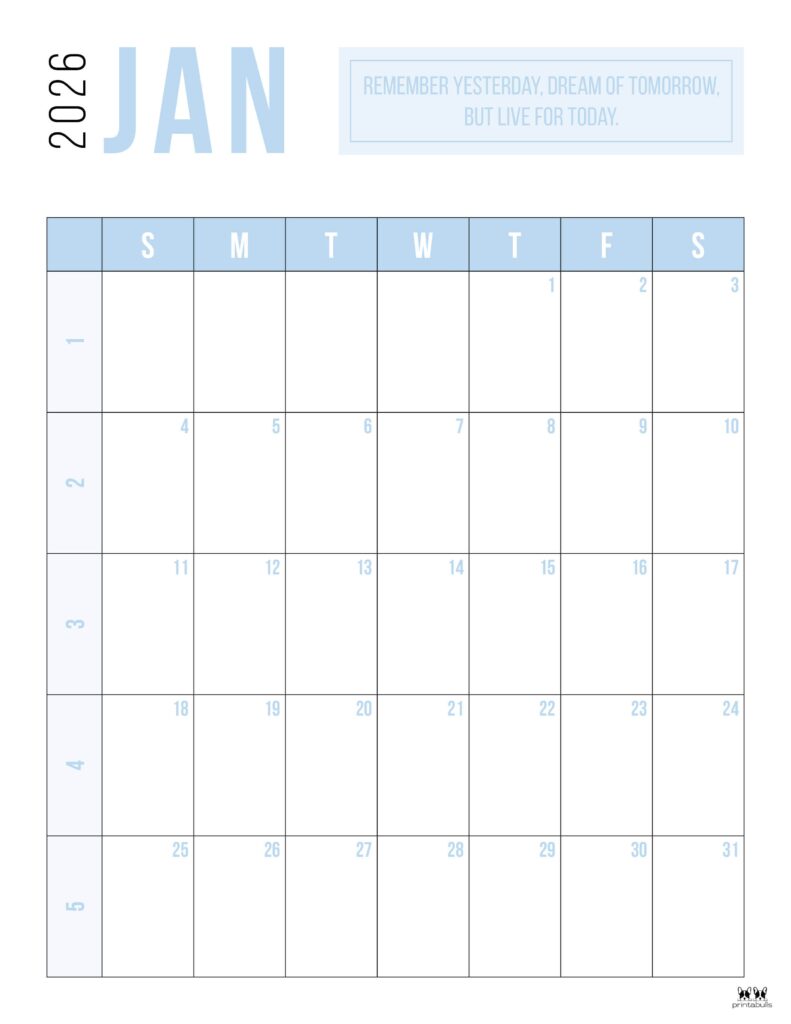 January 2026 Calendars - 123 FREE Printables 176 Printable-January-2026-Calendar-Style-45