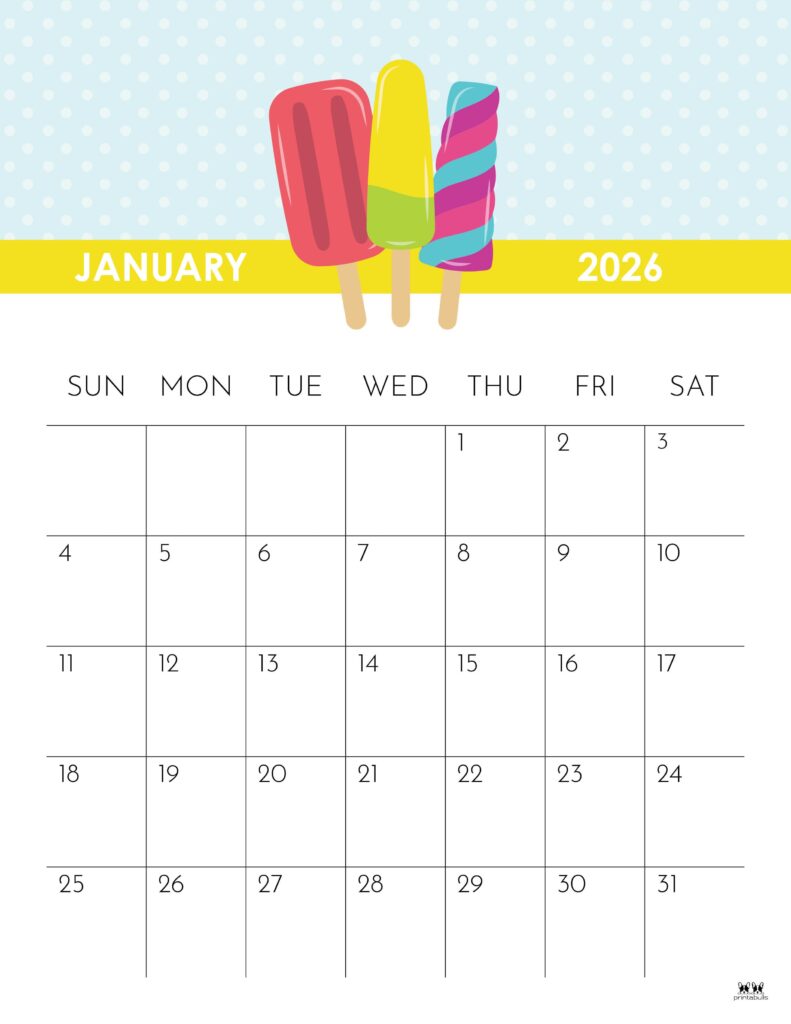January 2026 Calendars - 123 FREE Printables 242 Printable-January-2026-Calendar-Style-57