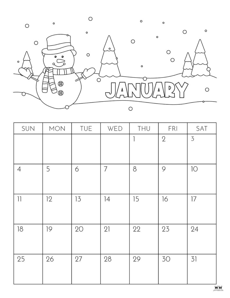 January 2026 Calendars - 123 FREE Printables 235 Printable-January-2026-Calendar-Style-58