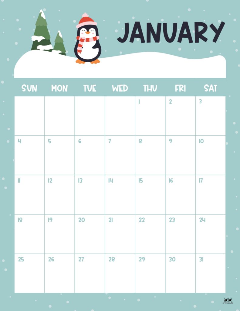 January 2026 Calendars - 123 FREE Printables 239 Printable-January-2026-Calendar-Style-61