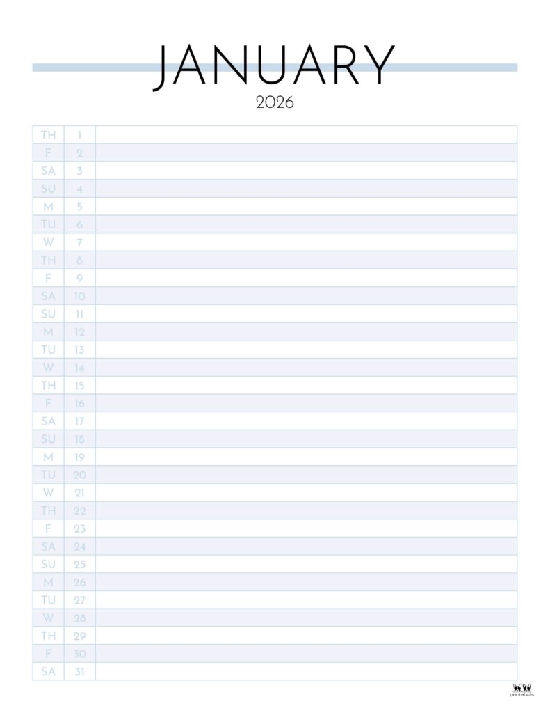January 2026 Calendars - 123 FREE Printables 212 Printable-January-2026-Calendar-Style-63