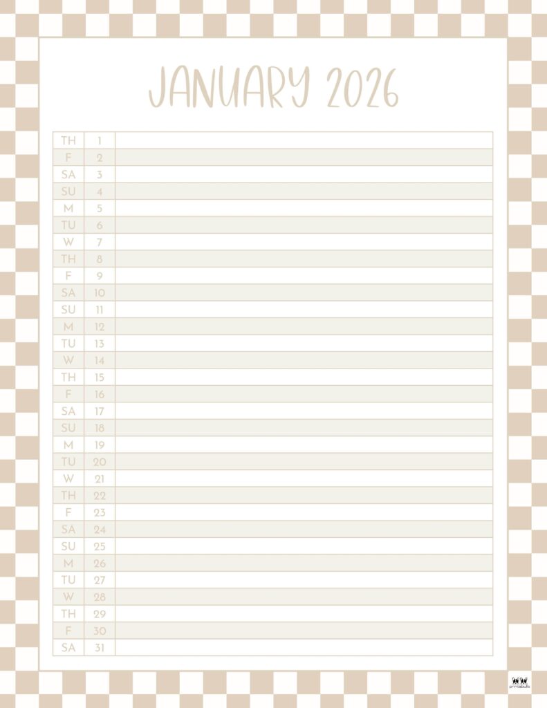 January 2026 Calendars - 123 FREE Printables 213 Printable-January-2026-Calendar-Style-64