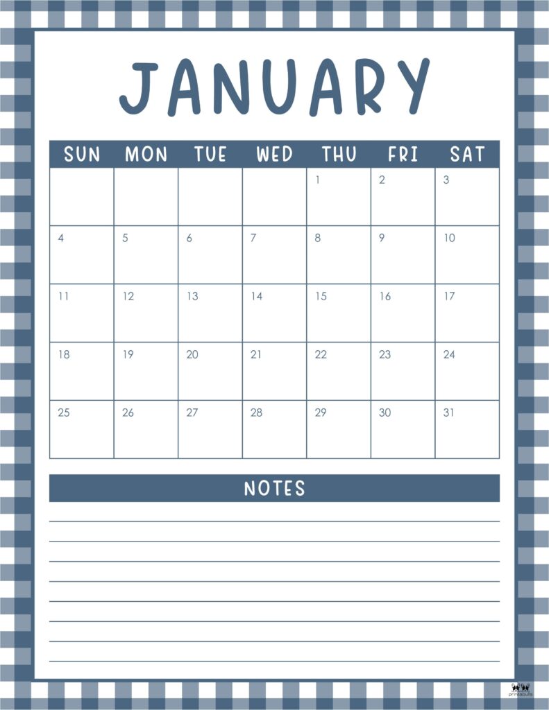 January 2026 Calendars - 123 FREE Printables 163 Printable-January-2026-Calendar-Style-69