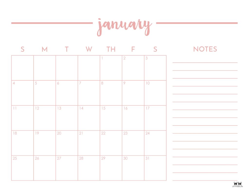 January 2026 Calendars - 123 FREE Printables 164 Printable-January-2026-Calendar-Style-70