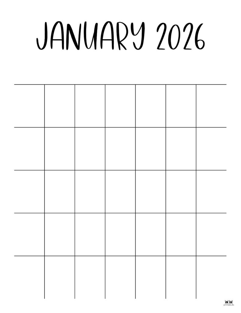January 2026 Calendars - 123 FREE Printables 152 Printable-January-2026-Calendar-Style-71