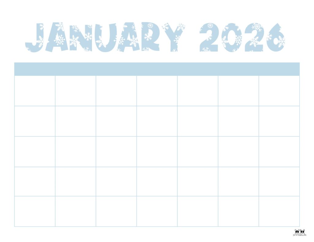 January 2026 Calendars - 123 FREE Printables 153 Printable-January-2026-Calendar-Style-72