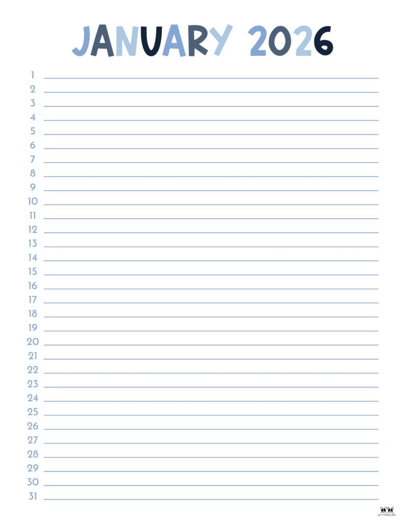 January 2026 Calendars - 123 FREE Printables 207 Printable-January-2026-Calendar-Style-74