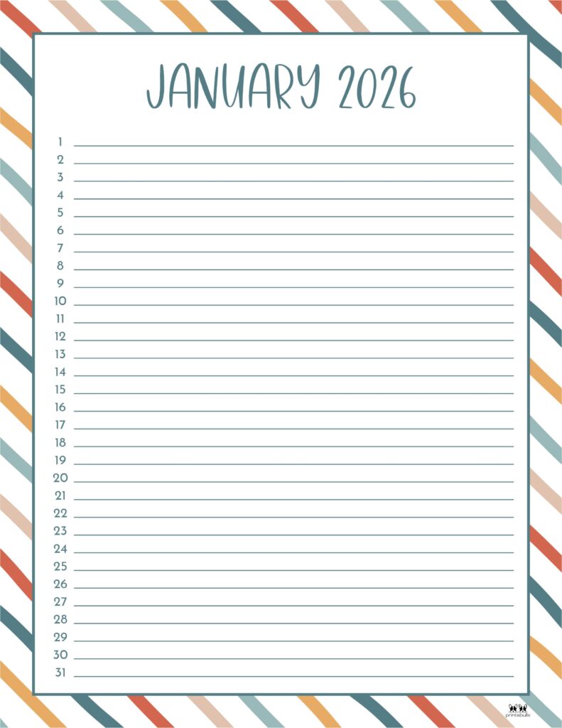 January 2026 Calendars - 123 FREE Printables 208 Printable-January-2026-Calendar-Style-75