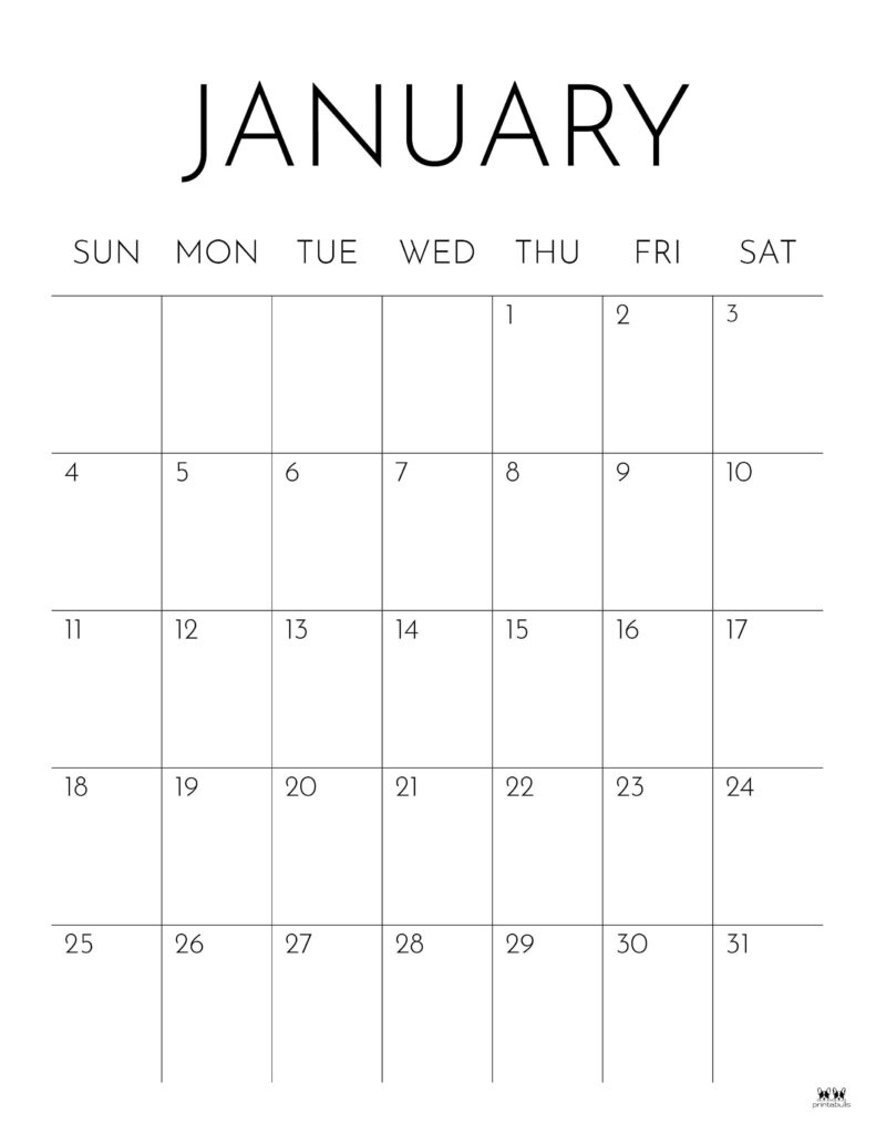 January 2026 Calendars - 123 FREE Printables 143 Printable-January-2026-Calendar-Style-80