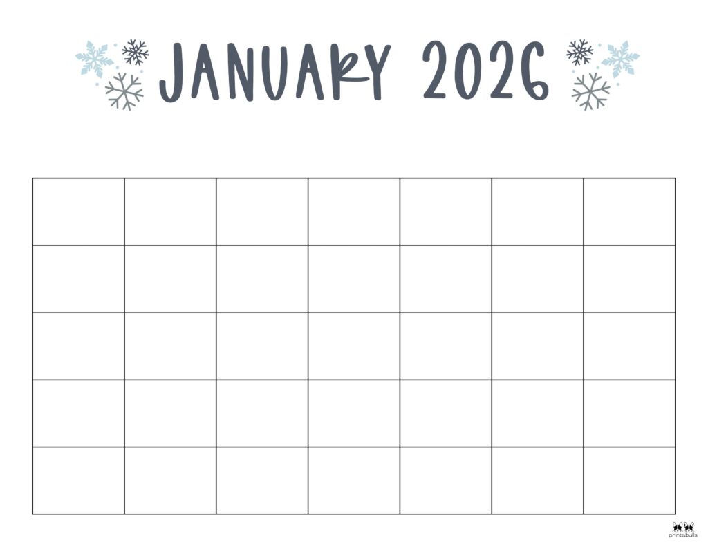 January 2026 Calendars - 123 FREE Printables 157 Printable-January-2026-Calendar-Style-83