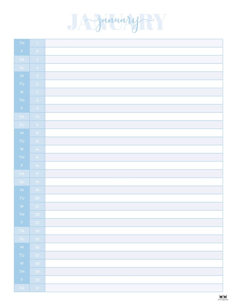 January 2026 Calendars - 123 FREE Printables 215 Printable-January-2026-Calendar-Style-93