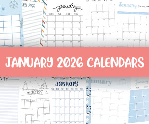 printable january 2026 calendars