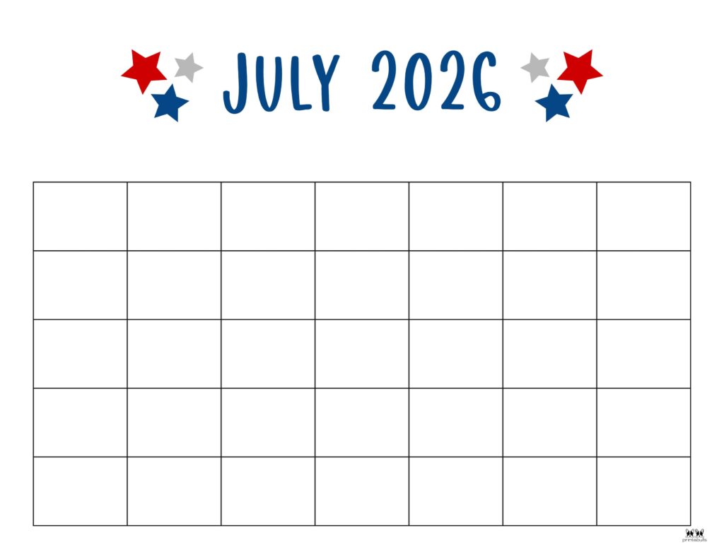 July 2026 Calendars - 123 FREE Printables | Printabulls