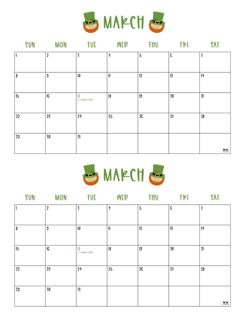 March 2026 Calendars - 123 FREE Printables 232 Printable-March-2026-Calendar-Style-101