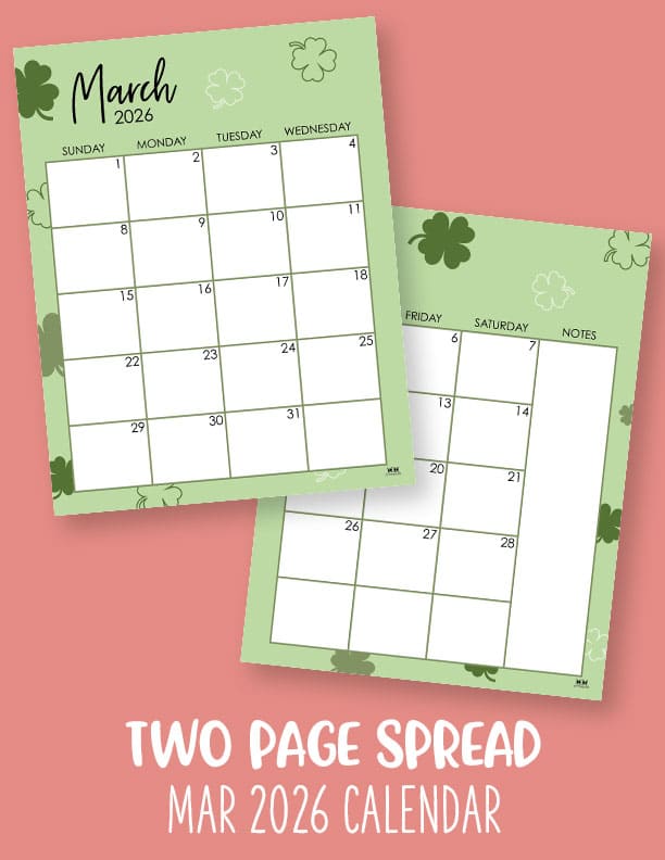 March 2026 Calendars - 123 FREE Printables 226 Printable-March-2026-Calendar-Style-103