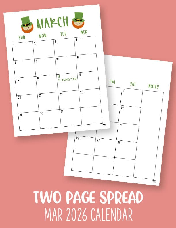 March 2026 Calendars - 123 FREE Printables 227 Printable-March-2026-Calendar-Style-104
