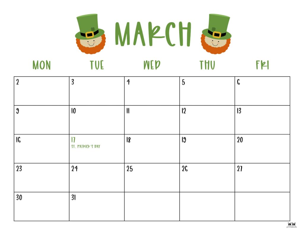 March 2026 Calendars - 123 FREE Printables 193 Printable-March-2026-Calendar-Style-110