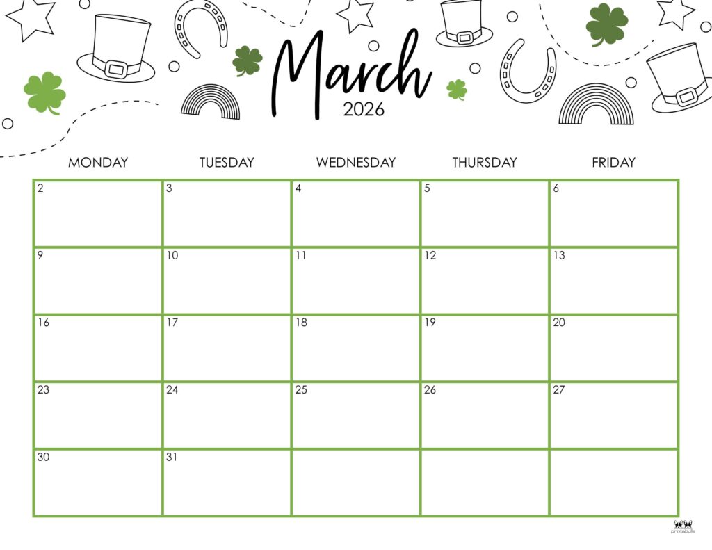 March 2026 Calendars - 123 FREE Printables 194 Printable-March-2026-Calendar-Style-111