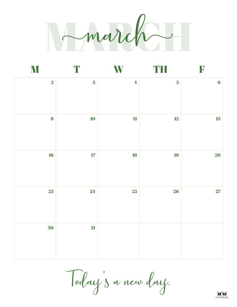 March 2026 Calendars - 123 FREE Printables 196 Printable-March-2026-Calendar-Style-113