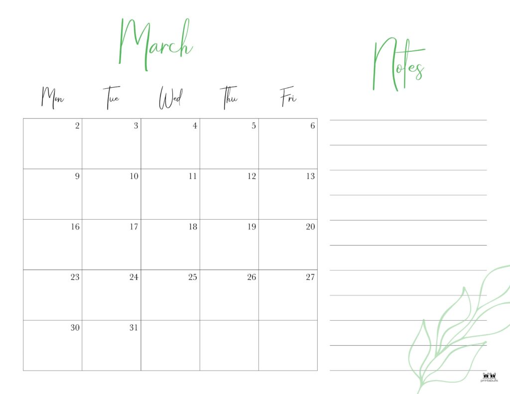March 2026 Calendars - 123 FREE Printables 206 Printable-March-2026-Calendar-Style-123