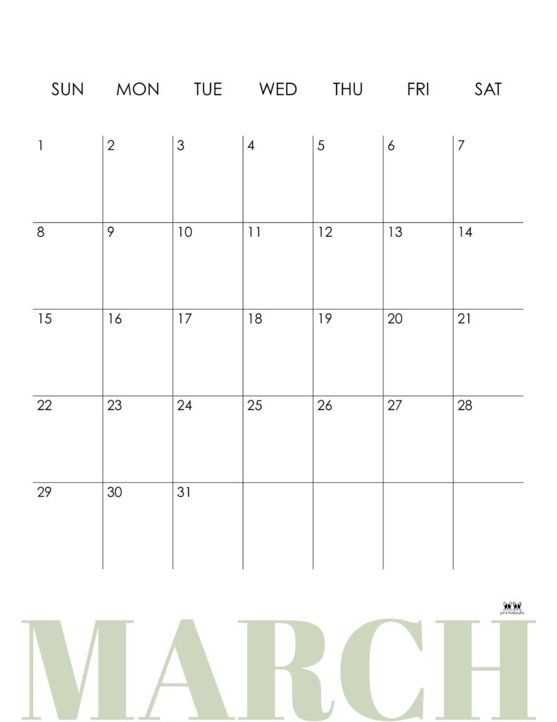 March 2026 Calendars - 123 FREE Printables 134 Printable-March-2026-Calendar-Style-17