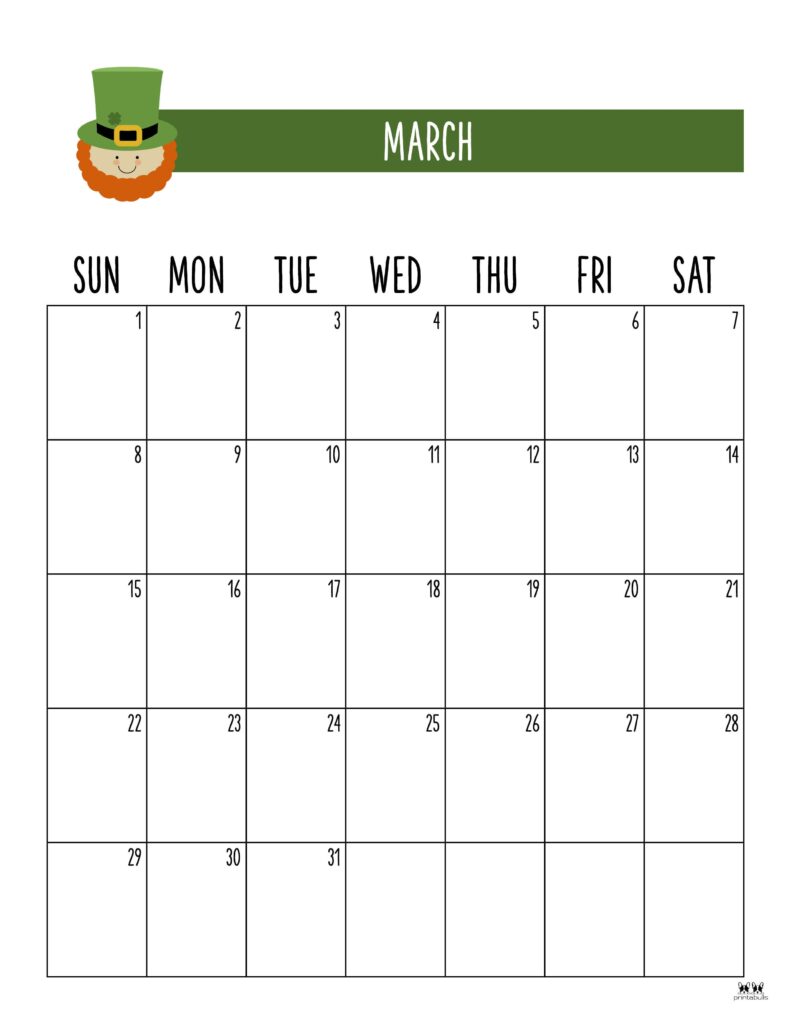 March 2026 Calendars - 123 FREE Printables 135 Printable-March-2026-Calendar-Style-18