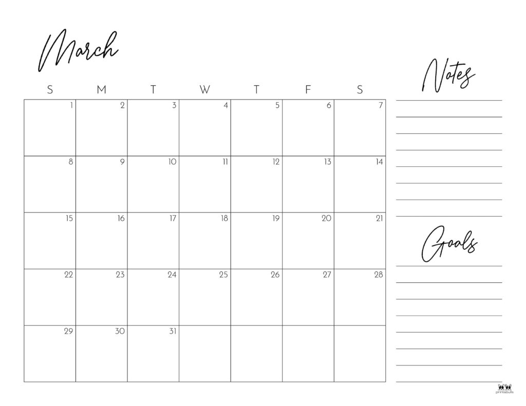 March 2026 Calendars - 123 FREE Printables 162 Printable-March-2026-Calendar-Style-19