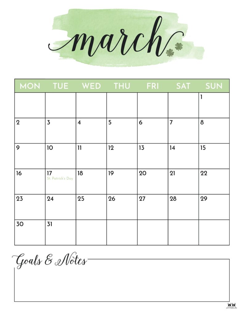 March 2026 Calendars - 123 FREE Printables 185 Printable-March-2026-Calendar-Style-28