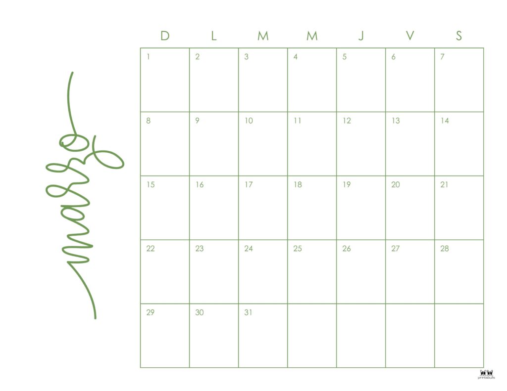 March 2026 Calendars - 123 FREE Printables 243 Printable-March-2026-Calendar-Style-46