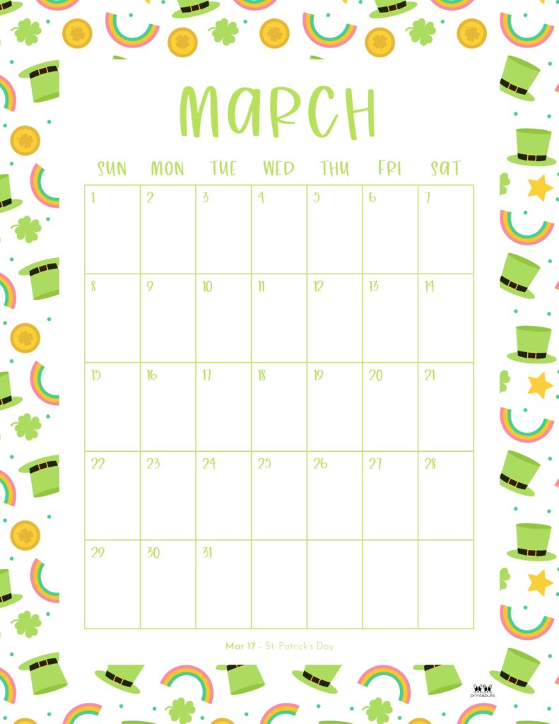 March 2026 Calendars - 123 FREE Printables 150 Printable-March-2026-Calendar-Style-54