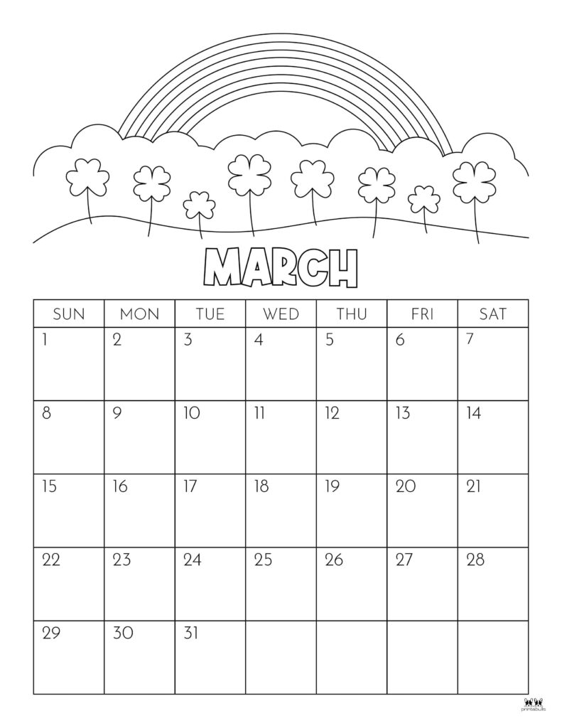 March 2026 Calendars - 123 FREE Printables 235 Printable-March-2026-Calendar-Style-58