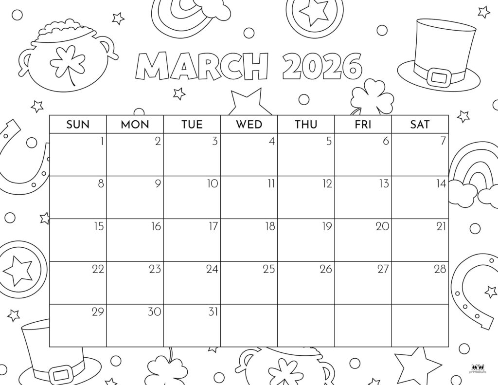 March 2026 Calendars - 123 FREE Printables 236 Printable-March-2026-Calendar-Style-59
