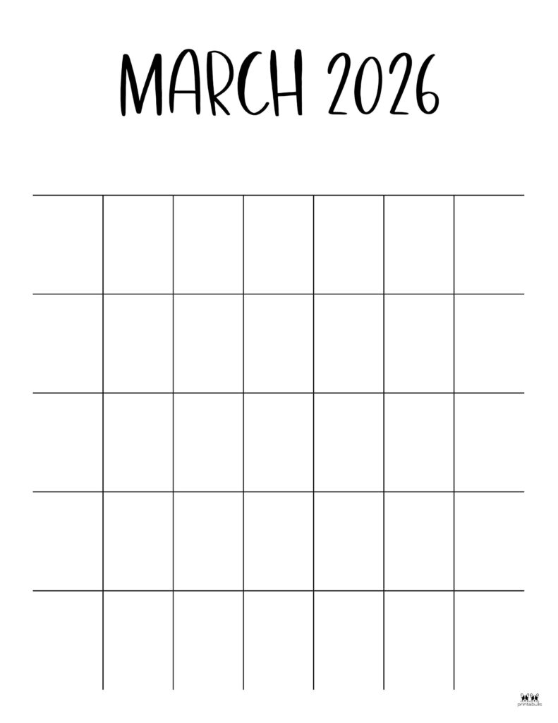 March 2026 Calendars - 123 FREE Printables 152 Printable-March-2026-Calendar-Style-71