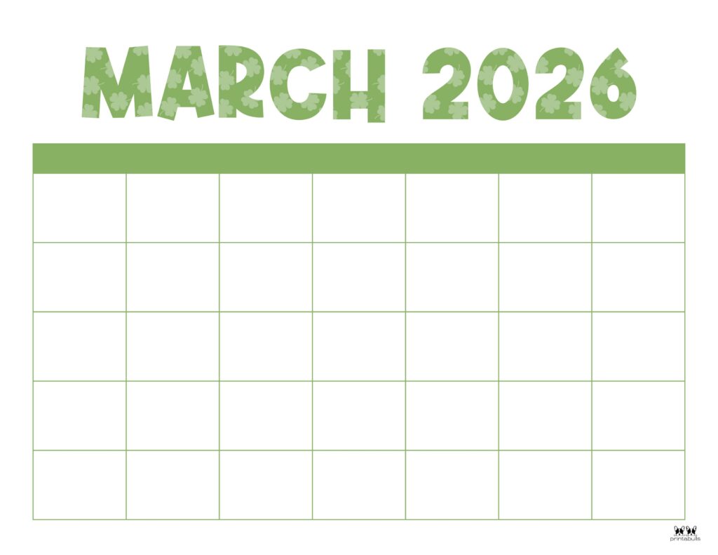 March 2026 Calendars - 123 FREE Printables 153 Printable-March-2026-Calendar-Style-72