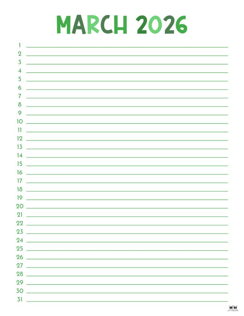 March 2026 Calendars - 123 FREE Printables 207 Printable-March-2026-Calendar-Style-74