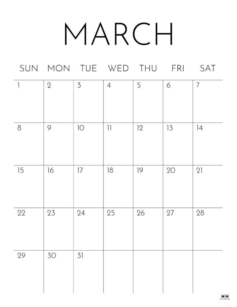 March 2026 Calendars - 123 FREE Printables 143 Printable-March-2026-Calendar-Style-80