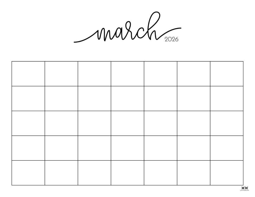 March 2026 Calendars - 123 FREE Printables 155 Printable-March-2026-Calendar-Style-81