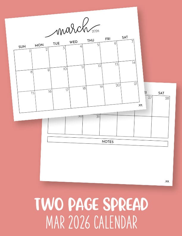 March 2026 Calendars - 123 FREE Printables 222 Printable-March-2026-Calendar-Style-84