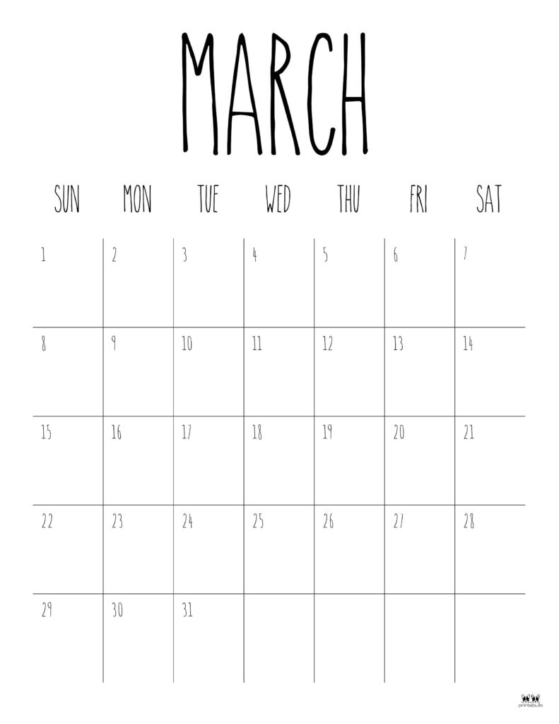March 2026 Calendars - 123 FREE Printables 127 Printable-March-2026-Calendar-Style-9