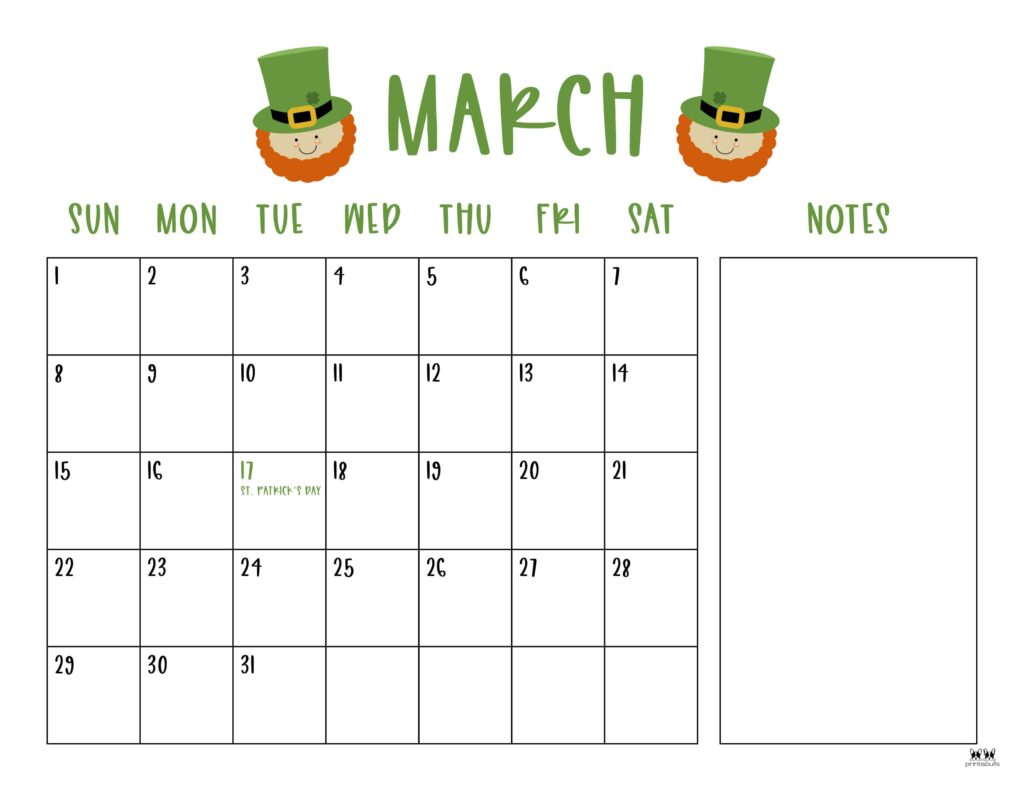 March 2026 Calendars - 123 FREE Printables 168 Printable-March-2026-Calendar-Style-91