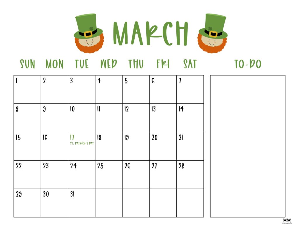 March 2026 Calendars - 123 FREE Printables 173 Printable-March-2026-Calendar-Style-96