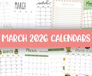 printable march 2026 calendars