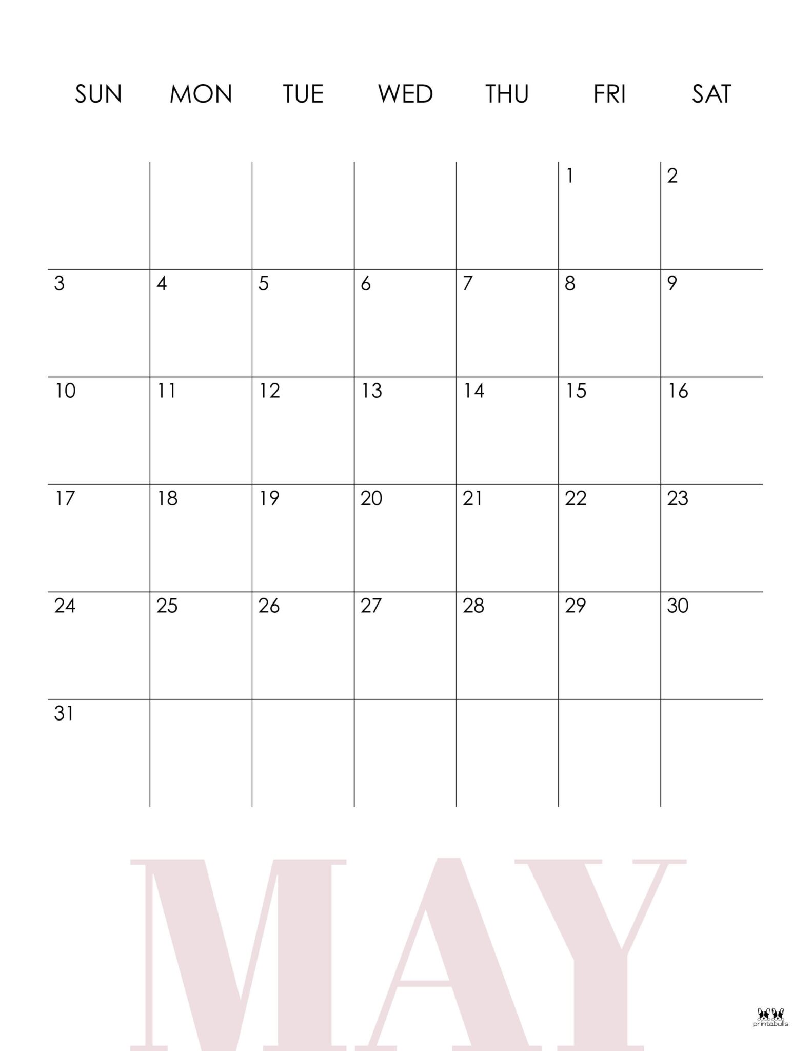 May 2026 Calendars 150 FREE Printables Printabulls may-2026-calendars-150-free-printables-printabulls