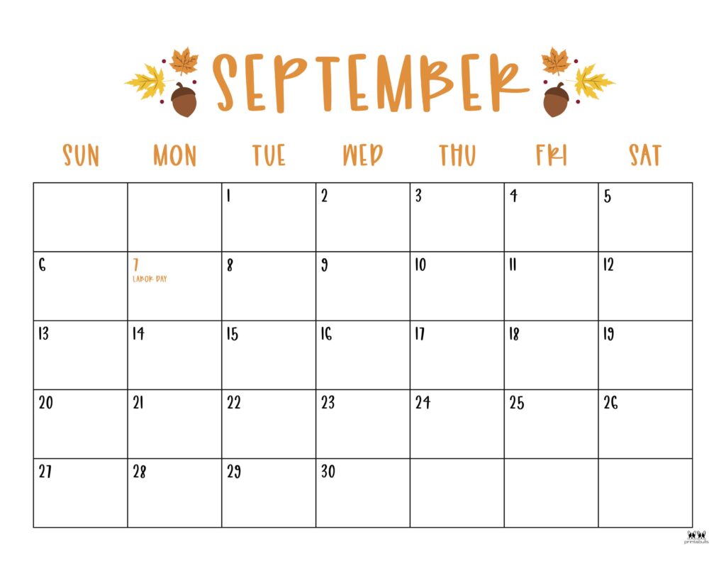 September 2026 Calendars - 123 FREE Printables | Printabulls