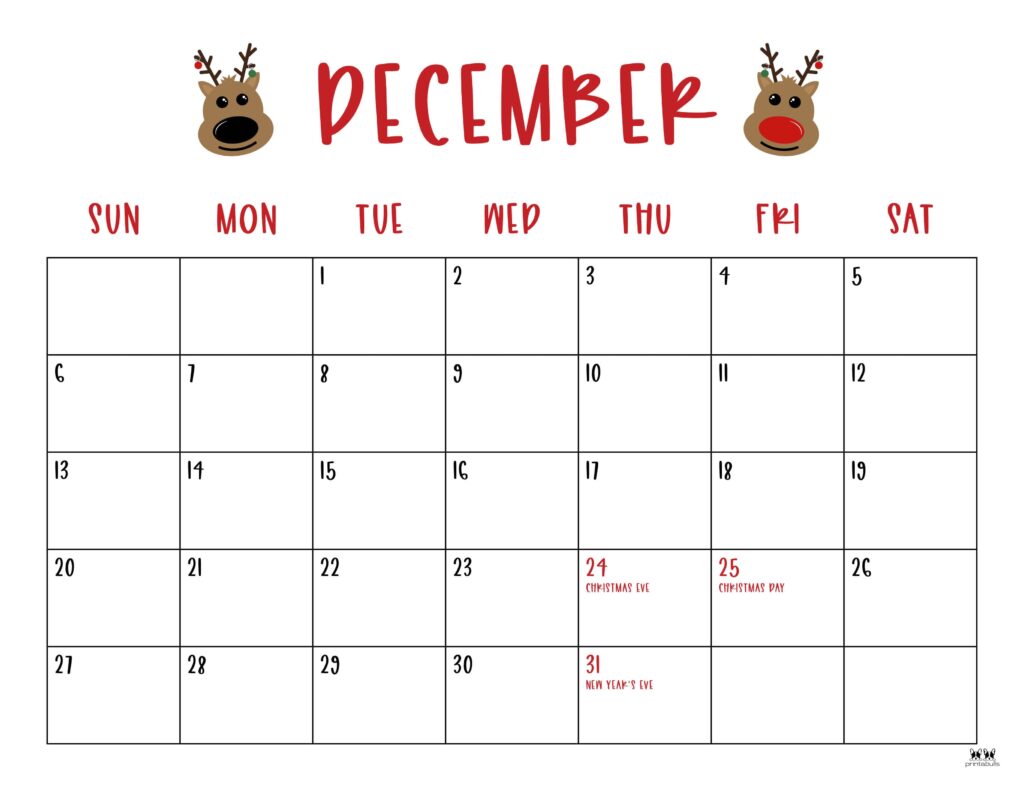 December 2026 Calendars - 123 FREE Printables 150 Printable-December-2026-Calendar-Style-10