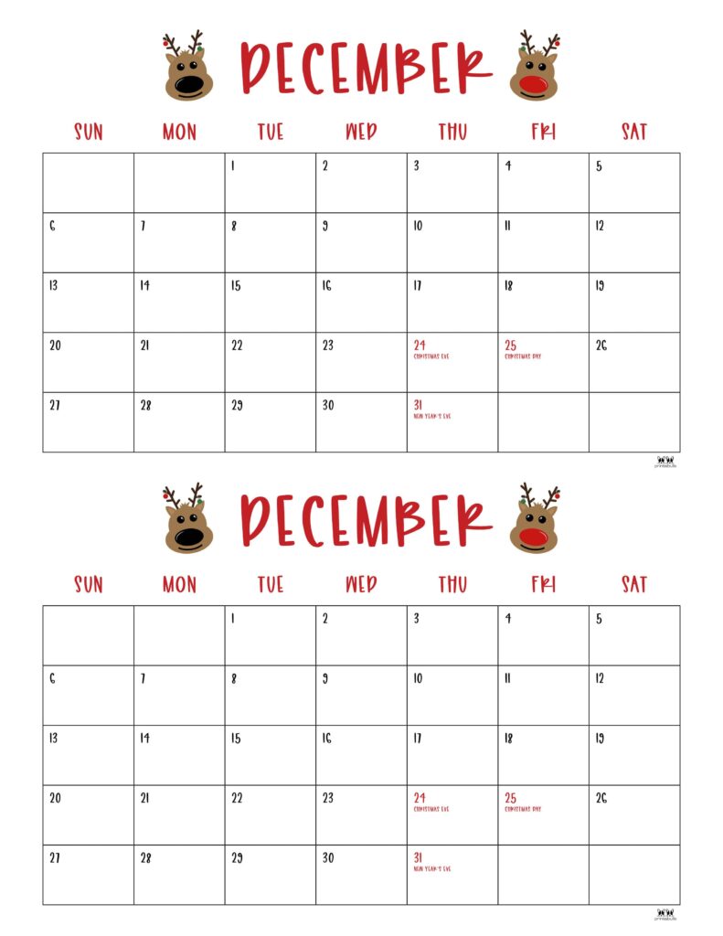 December 2026 Calendars - 123 FREE Printables 235 Printable-December-2026-Calendar-Style-101