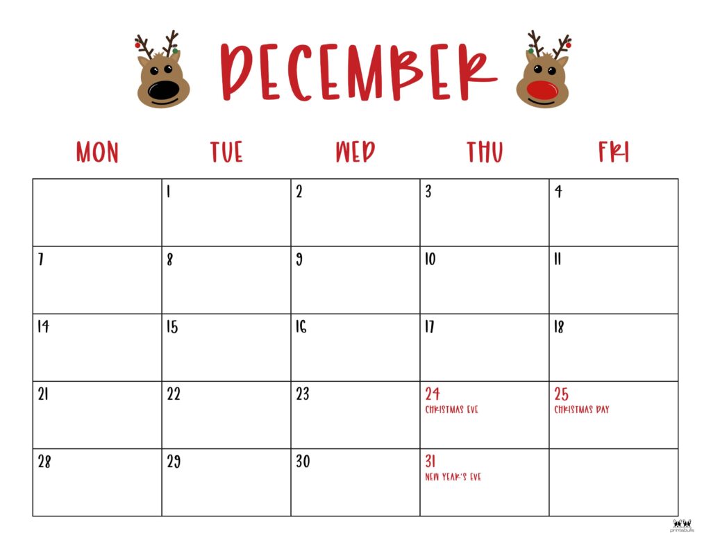 December 2026 Calendars - 123 FREE Printables 196 Printable-December-2026-Calendar-Style-110